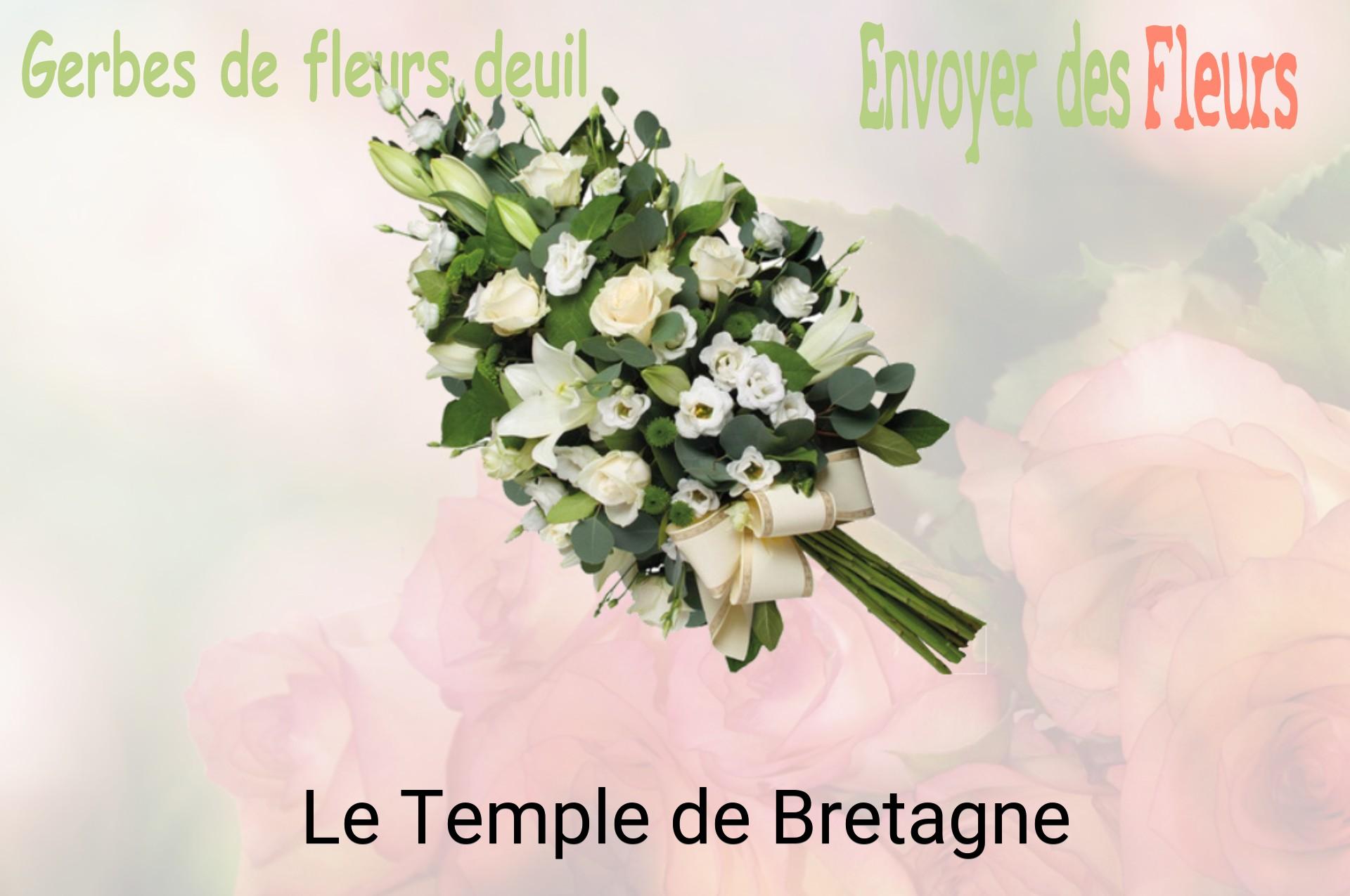 Gerbe de fleurs de deuil livrée à Le Temple-de-Bretagne